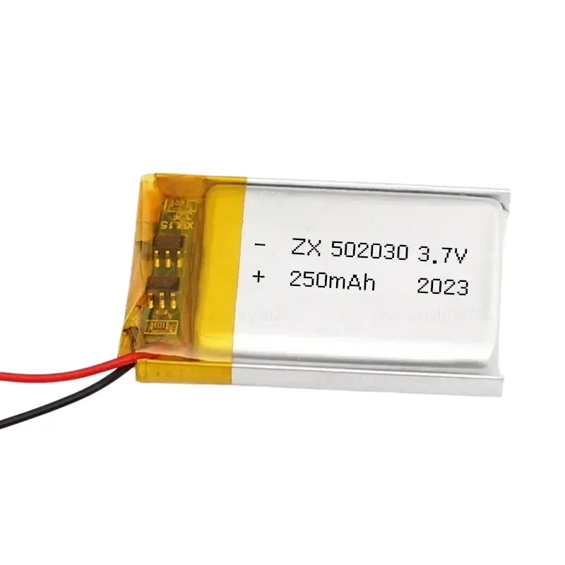Фото Литий-полимерный аккумулятор 3.7V 250mAh 502030 для Bluetooth-гарнитур, автомобильных видеорегистраторов, игрушек, ручек для чтения, устойчивый к высоким температурам №2
