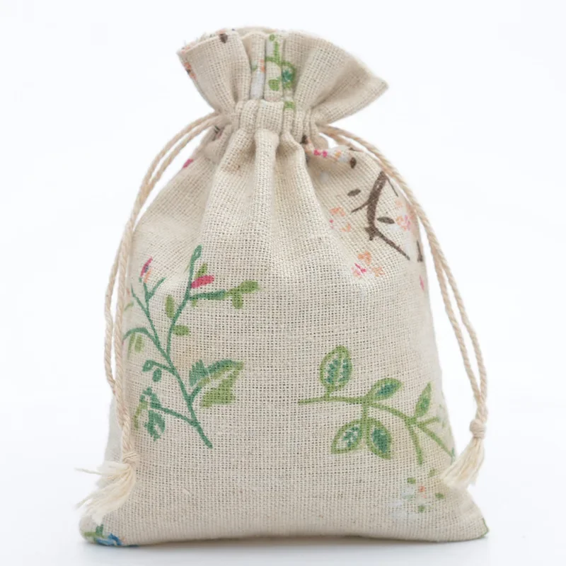 

Льняные сумки мerylover с принтом красной розы, набор из 10 штук