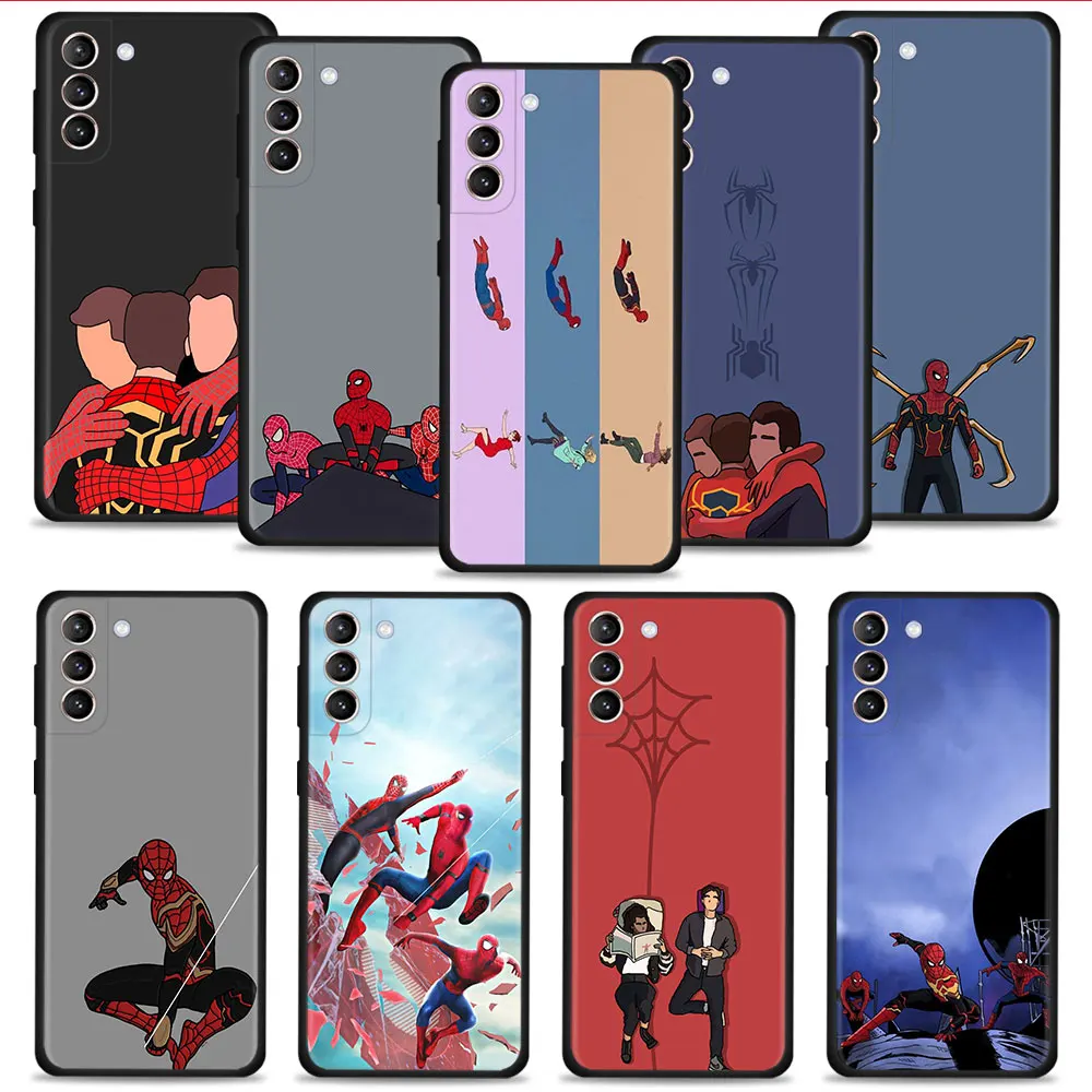 

Marvel Cartoon Spiderman 3 Generations Phone Case For Samsung Galaxy S22 S21 S20 Ultra FE S10 S9 S8 Plus 5G Cover Silicone Funda