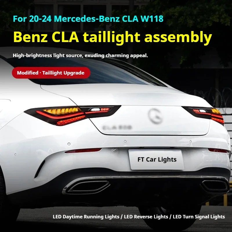 Фото Светодиодные задние фонари для автомобилей, сборки для Mercedes-Benz CLA W118, задние фонари 2020-2024, дневные ходовые огни, стоп-сигналы, указатели поворота, система Plug and Play. №5