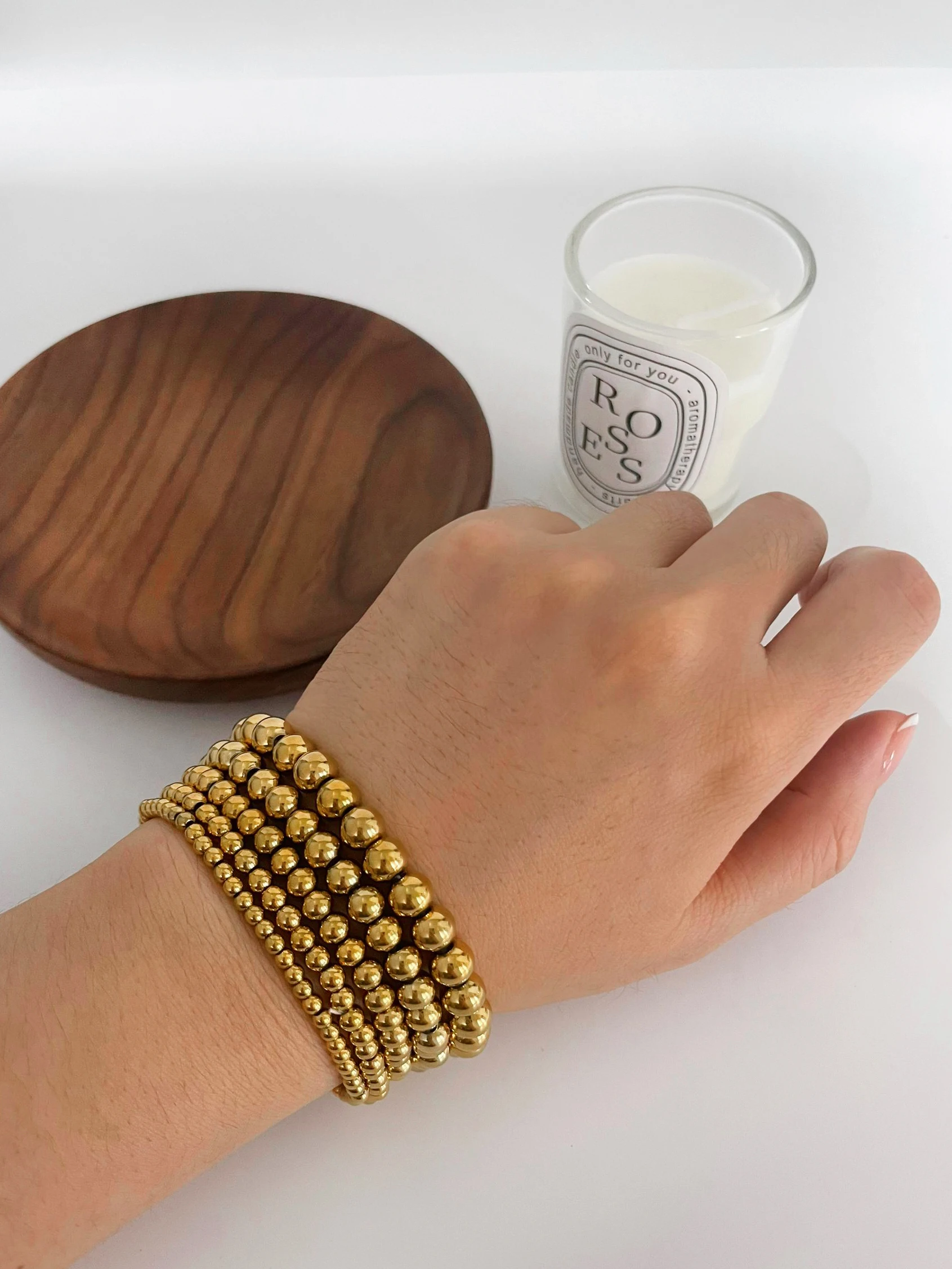 GHIDBK 3 4 5 6 7 мм браслеты из нержавеющей стали с бусинами для женщин и мужчин