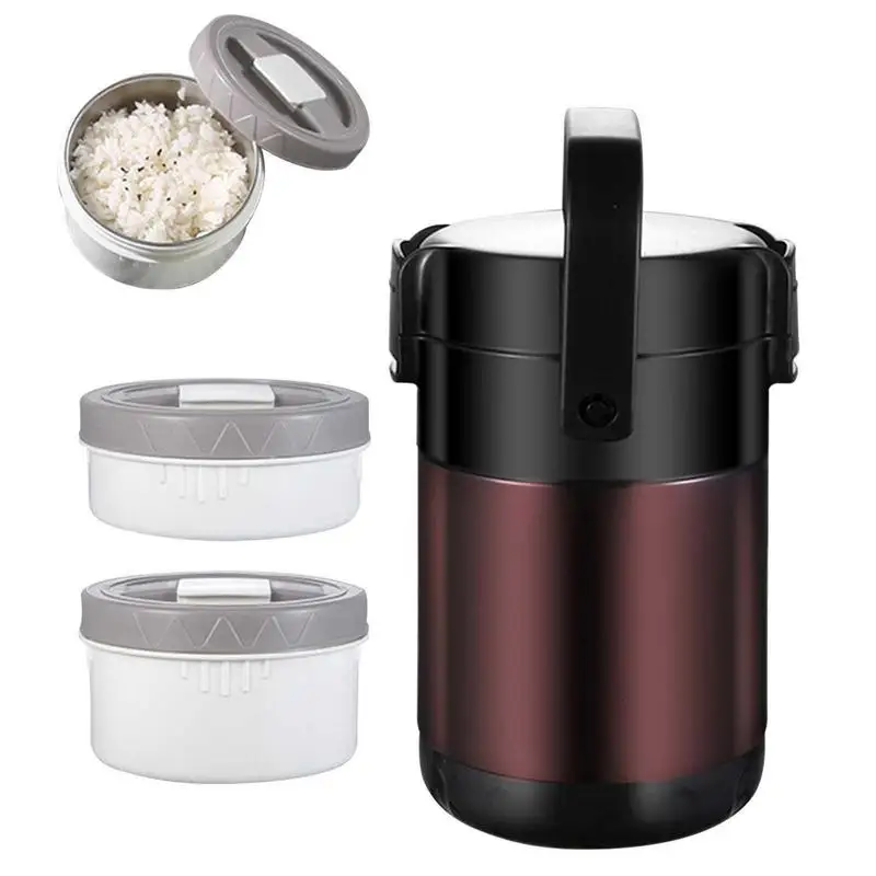 

Штабелируемый изолированный Ланч-бокс, Запираемые свежие Бенто-боксы для детей, длительное сохранение тепла, бэнто-боксы для тренировок