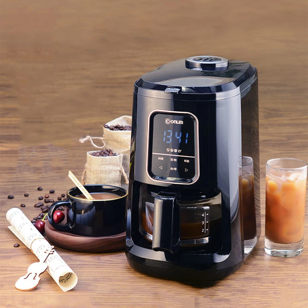 

220V Household American Coffee Machine 2-4 Cups Coffee Scented Tea Maker 3 Levels Concentration Adjustable LED Display Screen