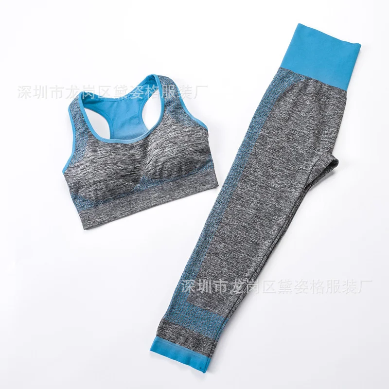 

PBQM Workout 2pcs Seamless Women Yoga Set Sportswear Gym Clothing Fitness Sport Bra Crop Top High Waist Leggings Sports Suits