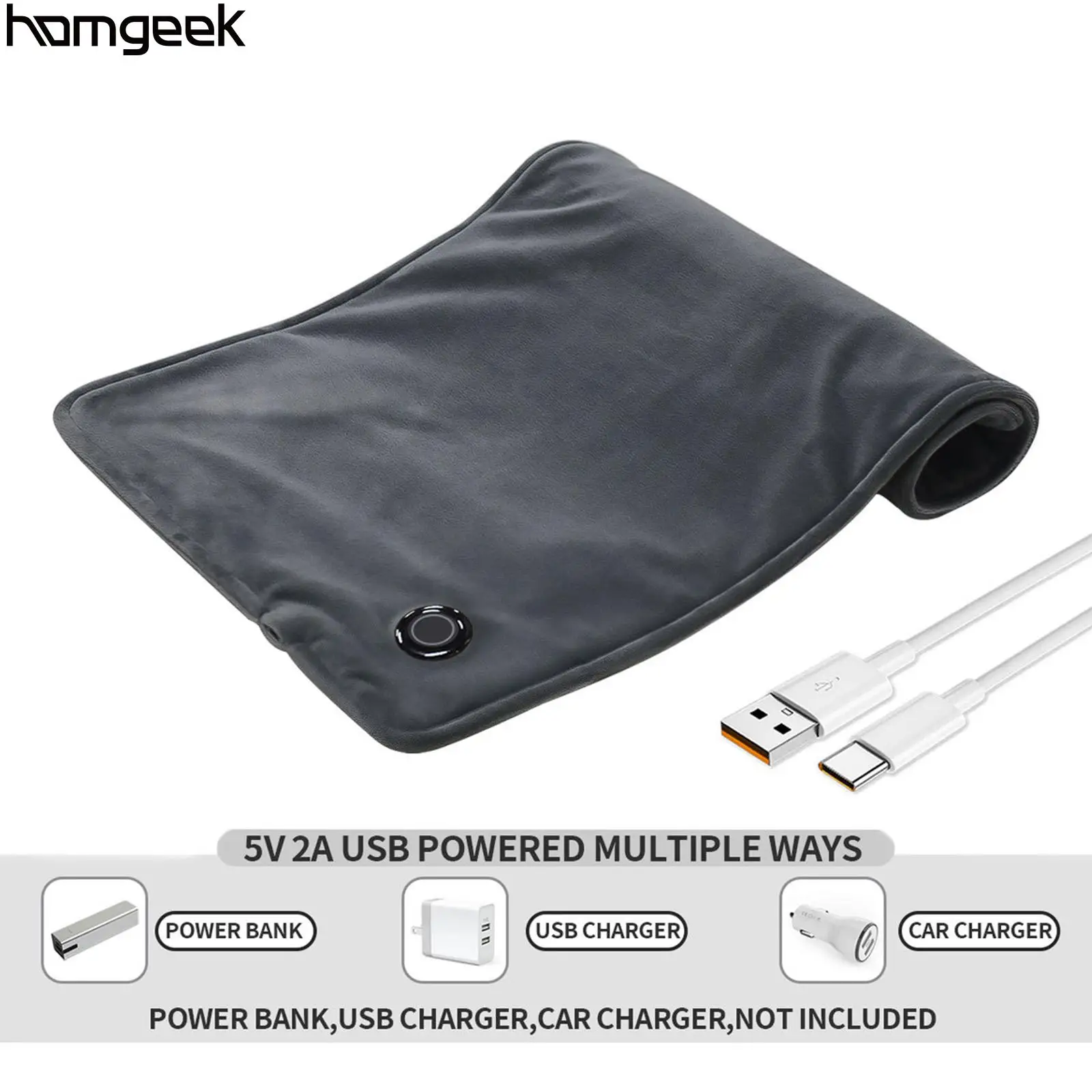 

Electric Heating Pad 3 Fast Heating Settings Auto-Off Machine Washable Infrared Thermal Therapy Heated Blanket 12x24 Inches