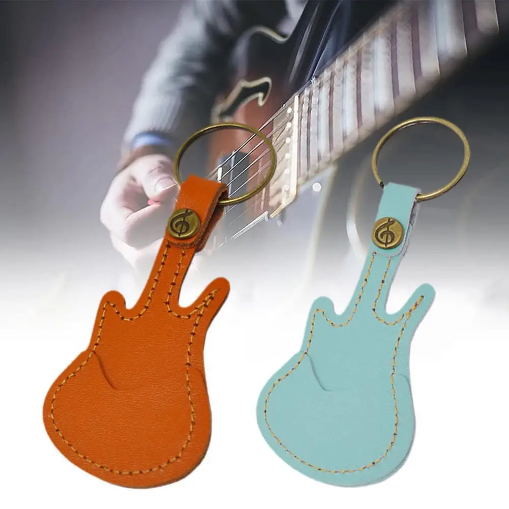 

PU Leather Pick Cover Music Gift Keychain Pick Cover Leather Pick Cover Guitar Parts Accessories