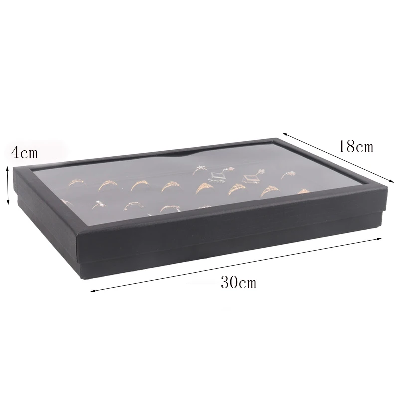 Wholesale 2Pcs Black Paper Earring Ring Display Tray Box With 100 Slots For Jewelry Packing Storage Velvet Pad Show Case