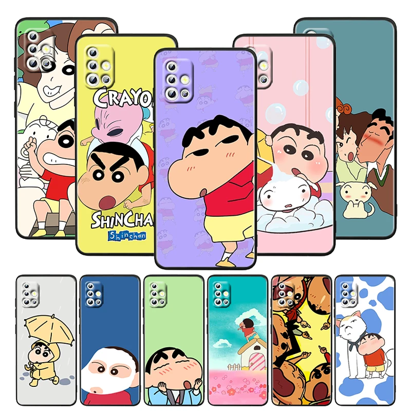 

Cartoon Shinchan Crayon For Samsung Galaxy A52S A72 A71 A52 A51 A12 A32 A21S 4G 5G Funda Soft Black Phone Case Capa Coque Cover