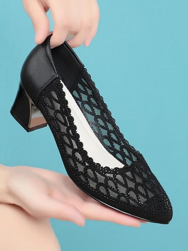 Новинка 2023 модные женские туфли-лодочки с острым носком элегантные летние туфли