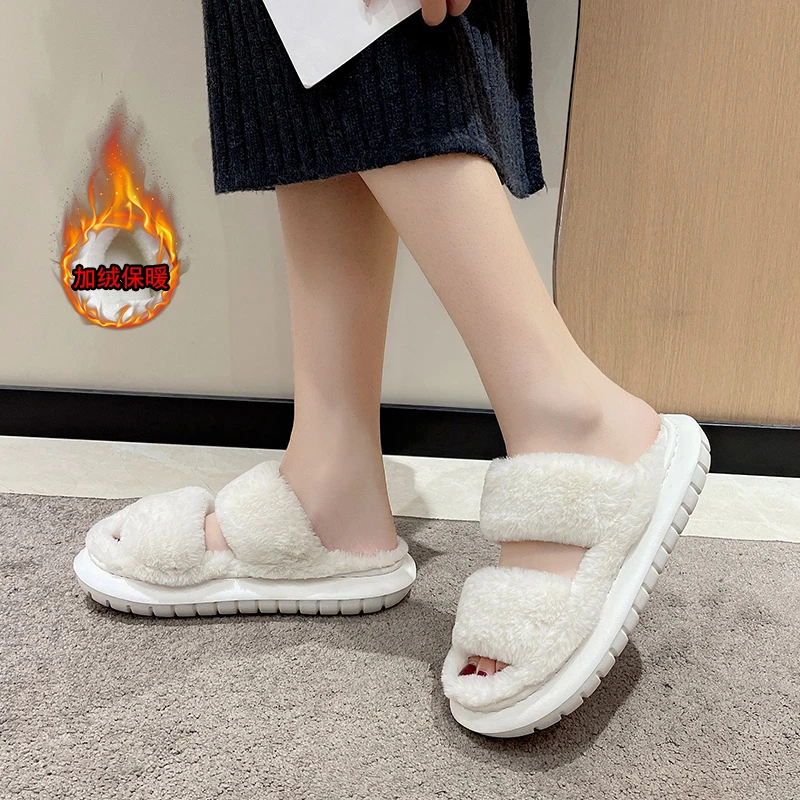 

Winter home fashion cotton bread slippers plush thickened warm slippers