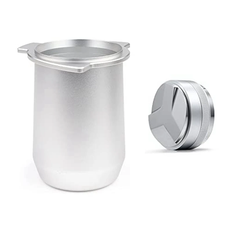 

Hands-Free Dosing Cup 54Mm Espresso Coffee Dosing Funnel Anodized Aluminum 53Mm Double Sided 2 In 1 Coffee Distributor