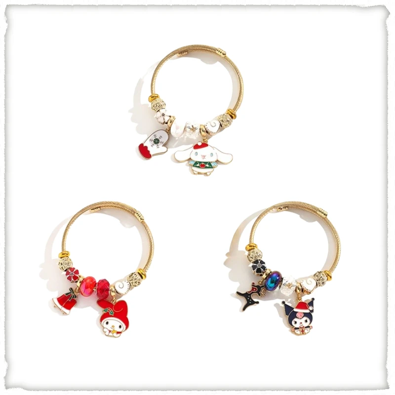 

Anime Christmas Sanrio Hello Kitty Anime Cartoon Bracelet Kulomi Cinnamon Dog Melody Accessories Christmas Gifts for Friends