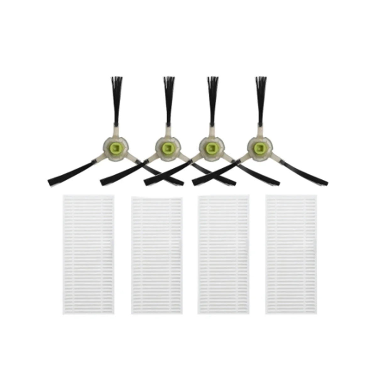 

4 Side Brushes+4 HEPA Filters for Robot Vacuum Cleaner M210 Pro M1 M201/M501A/M571/T700 Accessories