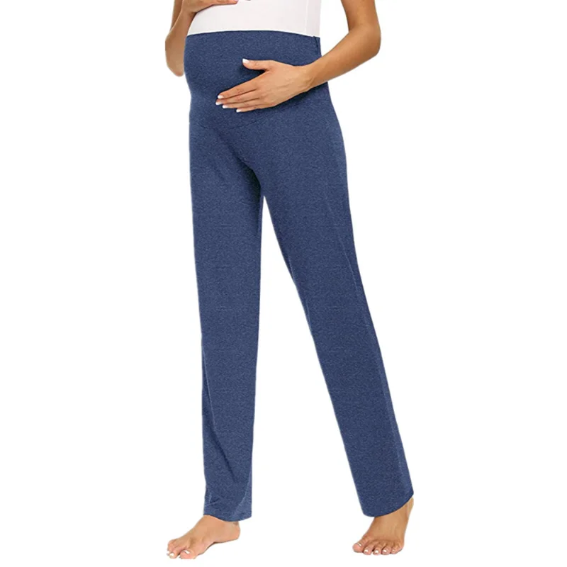 2022 new maternity clothes  fashion pregnant women's pants cotton pregnant women wear high waist drag pants pregnant pants enlarge