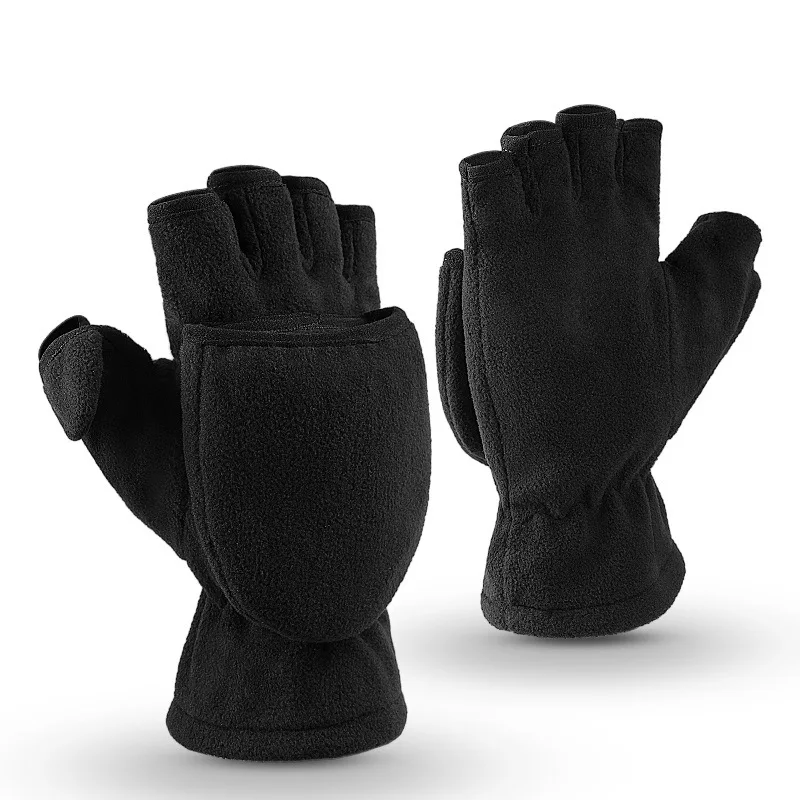 

Winter Women's Outdoor Warm Running Outdoor Sports Flip Gloves Fleece Gloves Photography Outdoor Gloves Gym Gloves Men