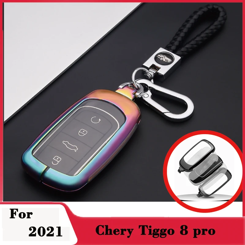

Чехол для автомобильного ключа Chery Tiggo 8 Pro, 20214 кнопок, пульт дистанционного управления, защита, аксессуары для интерьера, брелок, металлическ...