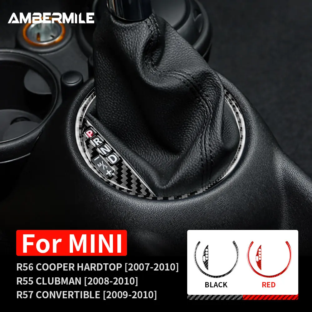 

Carbon Fiber for Mini Cooper Hardtop R56 Clubman R55 Convertible R57 Accessories Car Gear Shift Panel Cover Interior Sticker