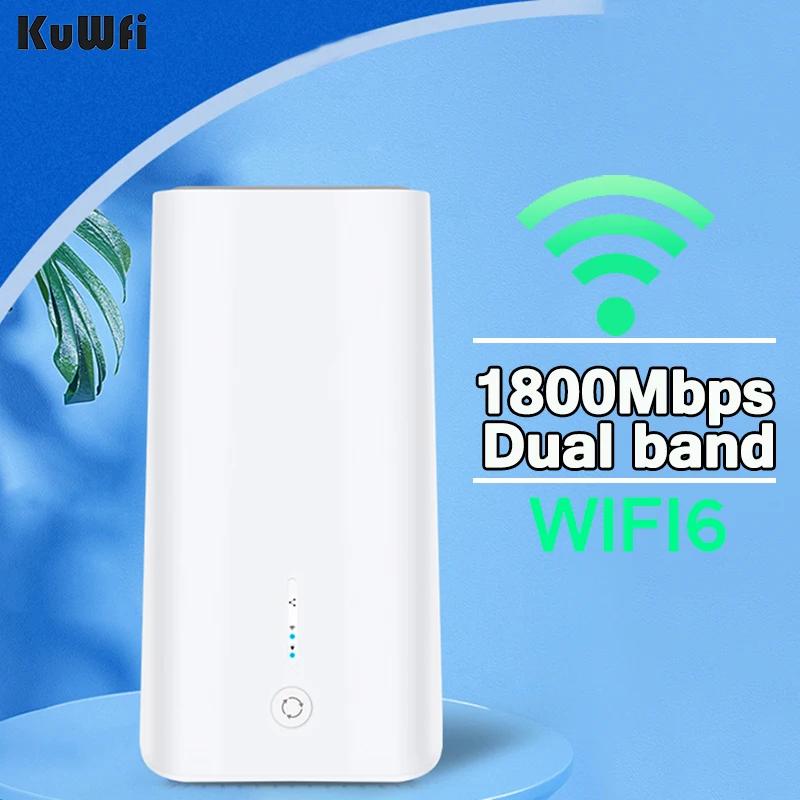 

KuWFi 1800Mbps WiFi6 Router Dual Band 2.4G/5Ghz Gigabit WiFi Router Wireless Mesh Signal Booster Repeater Extend Amplifier