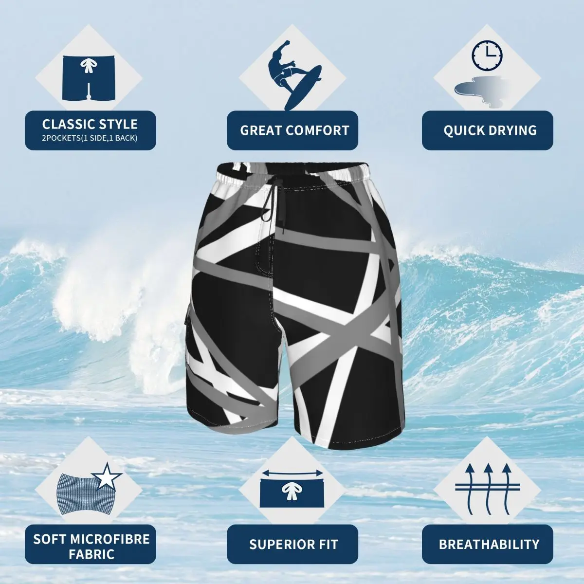 Шорты для плавания с изображением картины ван Халена |