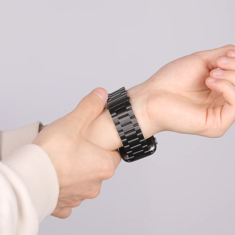 Classic Metal Band For Apple Watch Series 8 7 6 SE 5 45mm 41mm 40mm 44mm Stainless Steel Strap For iWatch Ultra 49mm 42mm Correa