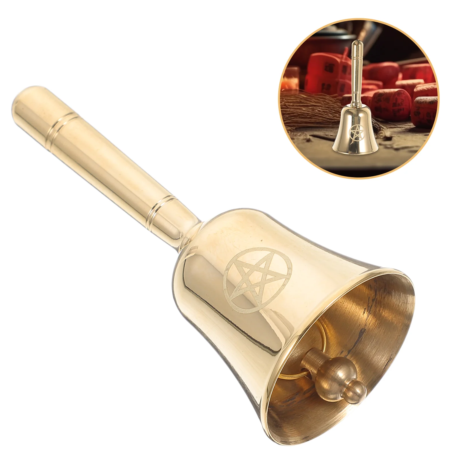 Свадебная пентаграмма чаша церемония Таро ручной колокольчик медное ритуальное