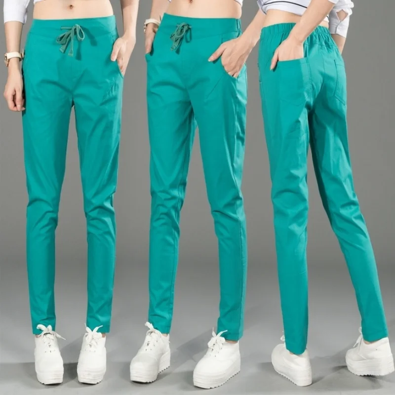 

Solid Color Stretch Classic Pants Women 2023 Summer Thin Straight Trousers Mother Casual High Waist Pantalones Slim Capris Q599