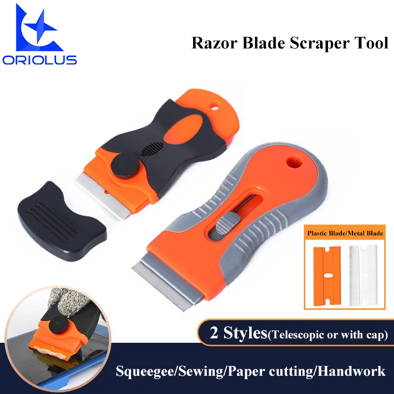 

Razor Blade Scraper Glass Cooktop Scraper with 10 Metal&Plastic Blades Car Decal Sticker Remover for Glass Labels Glue Caulk