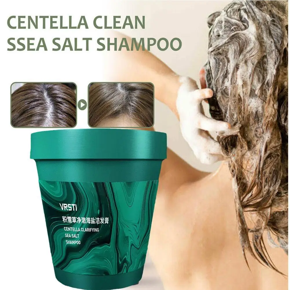 

200ML Sea Salt Cleansing Shampoo Anti-Dandruff Oil-Relieving Wash Shampoo Care Nourishing Scalp Scrub Hair Shampoo Anti-Itc V9E9
