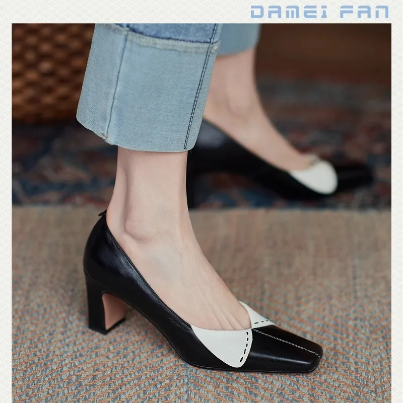 Туфли Женские туфли-лодочки из мягкой кожи для женщин туфли на каблуке с бокалом