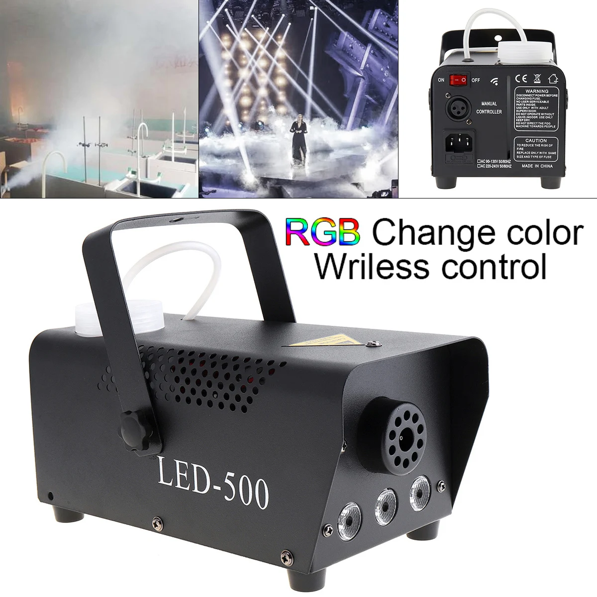 Wireless Control LED 500W RGB Color LED Fog Machine / Professional LED Fogger / Stage Ejector for Bar / KTV