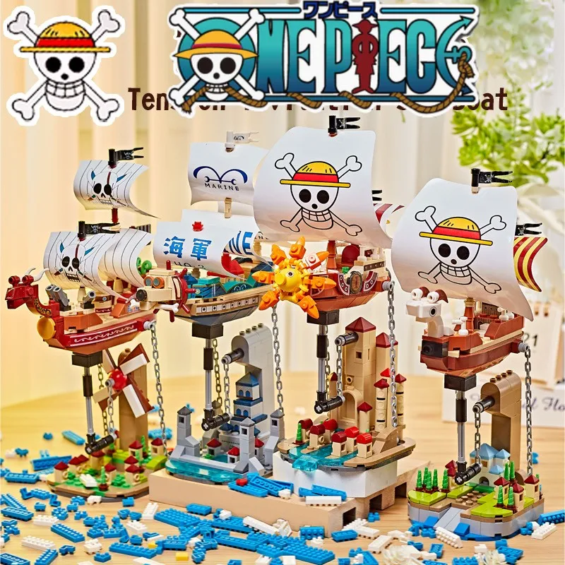 

Один кусок аниме Луффи серия подвесное строительство пиратский корабль блоки кирпичная сборка кирпичная фигурка игрушки для детей подарок