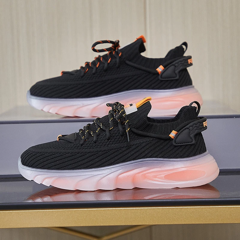 Damyuan Lightweight Knitted Women's Shoes Plus Size Comfortable Walking Shoes Non-slip Vulcanized Shoes Fashion Trendy Sneakers