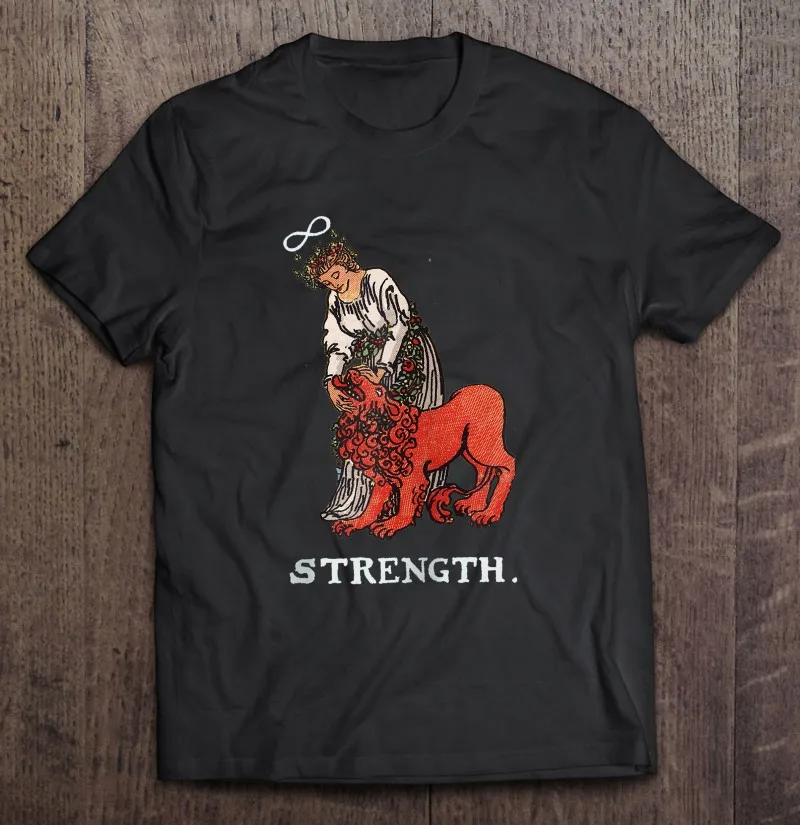 

Футболка Tarot с надписью Strength перекрашенный Таро на молнии для мужчин пары футболка аниме одежда женские футболки для мужчин