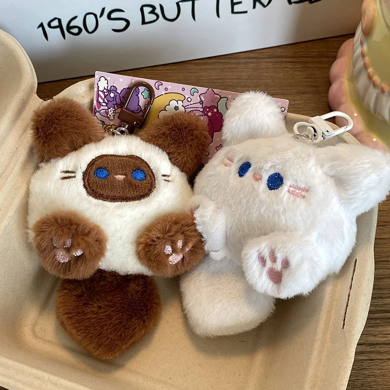 1 шт. милый мягкий чучело маленький кот игрушки брелок плюшевая кукла сумка