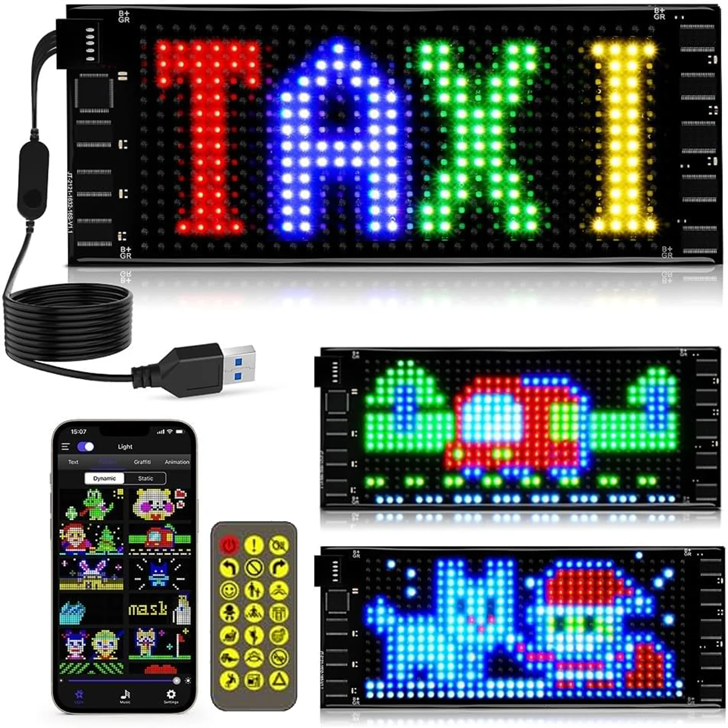 Умная Матричная Пиксельная Панель Rgb-шаблон Граффити Прокрутка Гибкий Экран