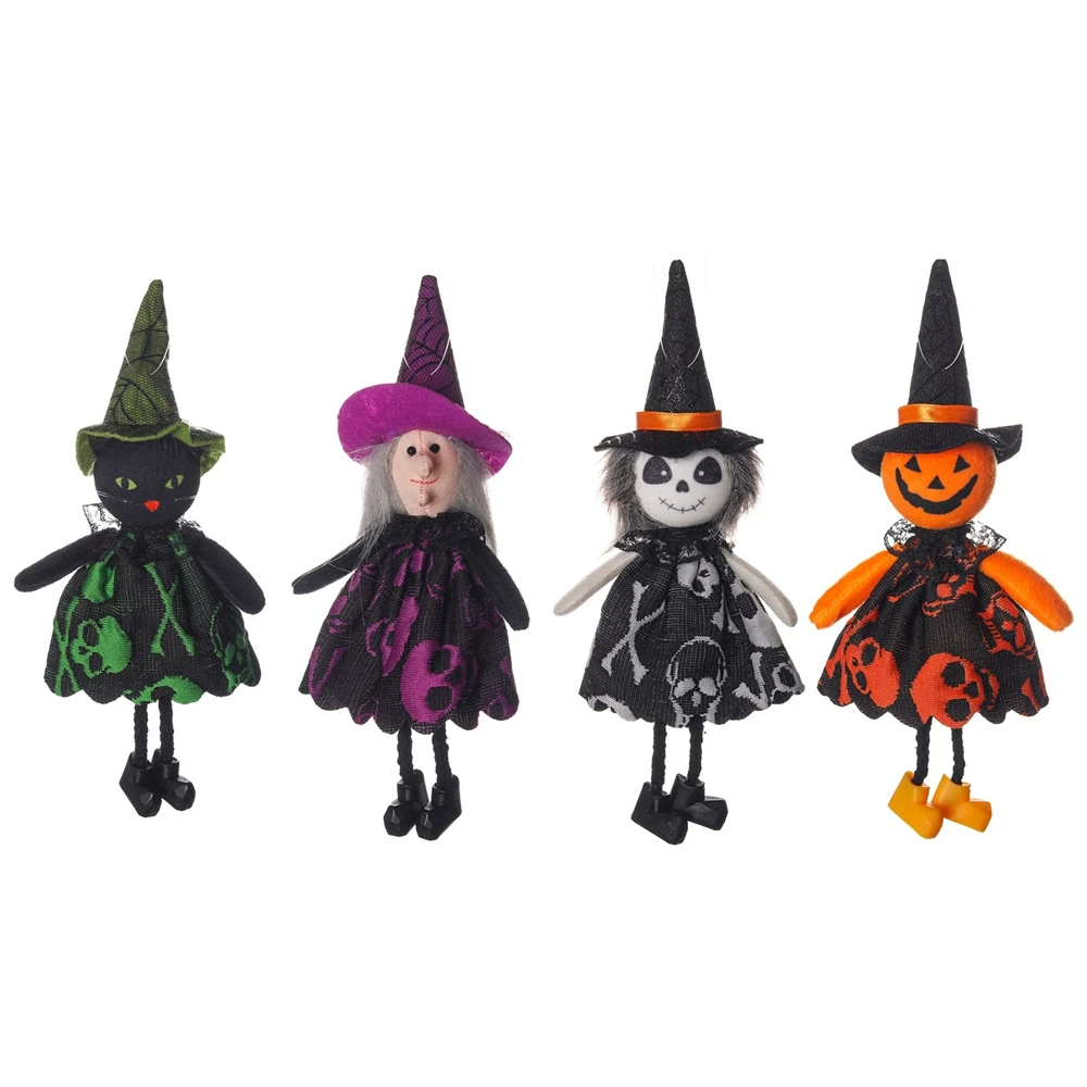 

Cute Halloween Pumpkin Pendant Ghost Witch Doll Ornament Halloween Decoration Party Decoration for Home Kid Gift