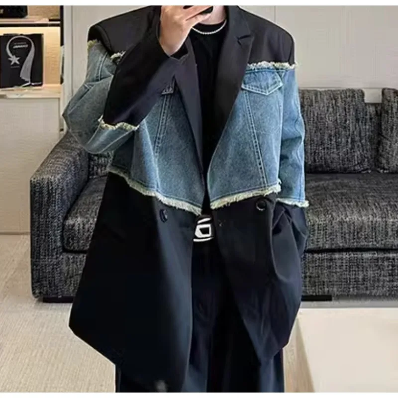 Осенняя уличная одежда SuperAen 2024 стильная разборная джинсовая куртка с бахромой