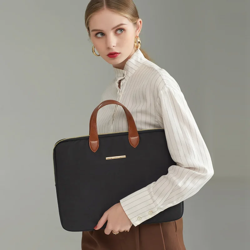 

Stylish Simplicity Laptop Bag Business Trip High Capacity Briefcase Earthquake Resistance Notebook Computer Liner Pouch Supplies