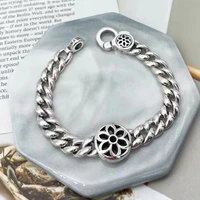 s925 sterling silver jewelry europe and the united states hip hop cuban chain tide brand mens couple 8mm thick bracelet gift