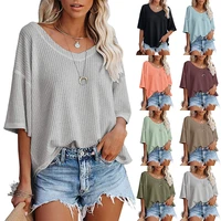 womens tops t shirt bat sleeve solid color v neck short sleeve shirt plus size tee top casual loose clothes pullover streetwear