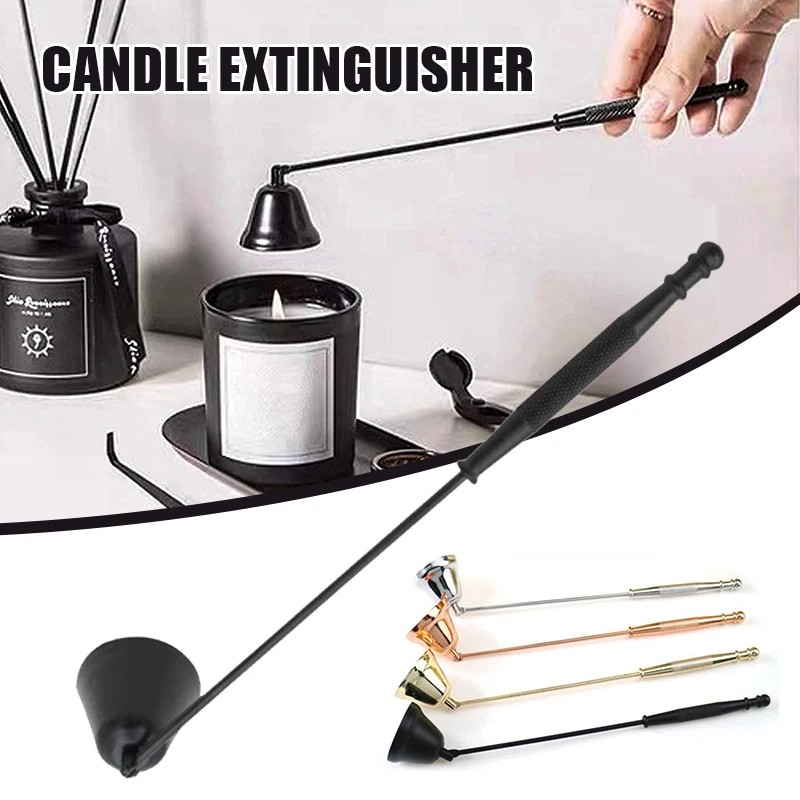 

Bell Shaped Candle Snuffer with Long Handle Durable Metal Candle Extinguisher Easy Operation Great Gifts TSL1