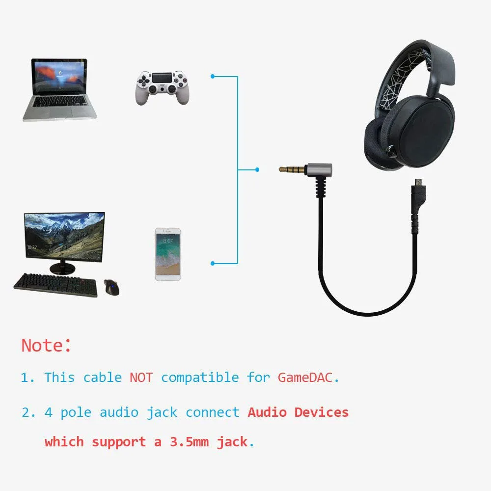 Аудиокабель гибкий стереогарнитура для игровой гарнитуры сменный шнур Steelseries
