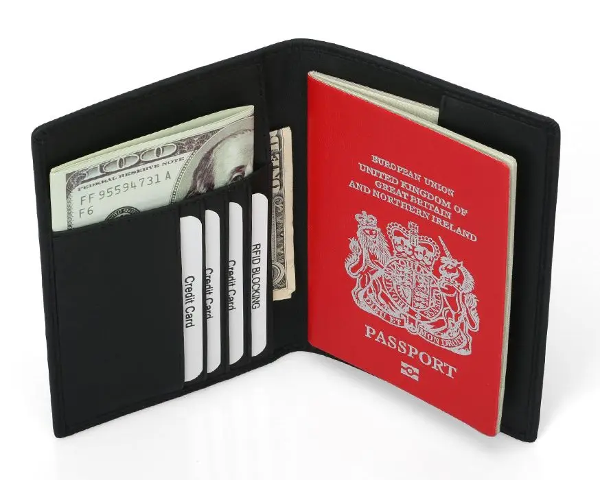 Carbon Fiber Passport Cover Travel Wallet Slim Credit ID Card Holder Boarding Wallet Men Women Coin Pocket Purse