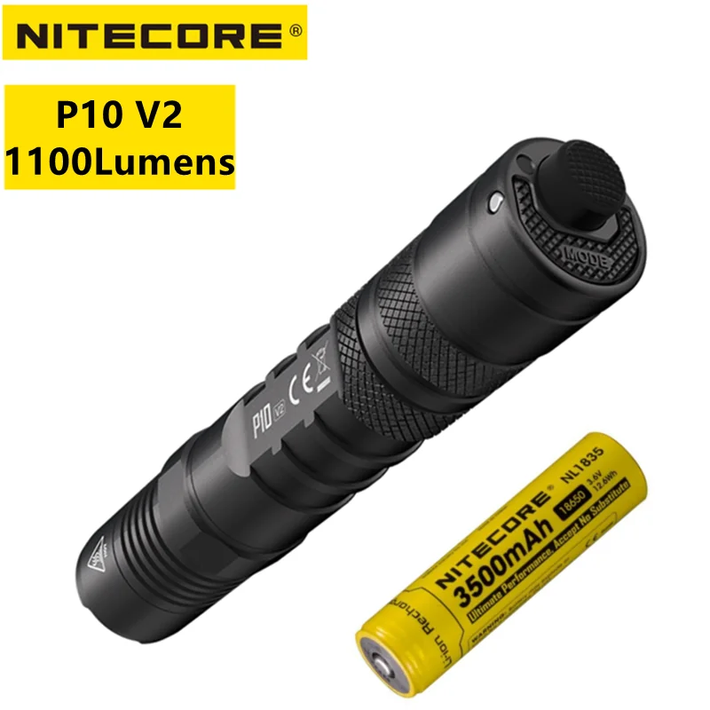 Тактический фонарик NITECORE P10 V2 светодиод CREE v2 1100 люмен суперъяркий - Цена: 3895.83