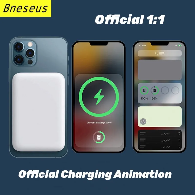 Magnetic Power Bank 10000mAh Wireless Charger Official 1:1 For iPhone 12 13 14 External Auxiliary Battery Pack Macsafe PowerBank