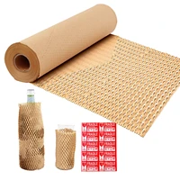 30m honeycomb packing paper eco friendly gift packaging wrapping paper for moving roll cushioning craft decoration brown kraft