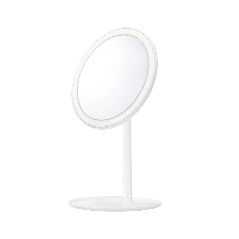 LED Makeup Mirror 2000mAh Ra92 Three Gears 0-45° Adjustable Soft Light 6.5 Inches HD Silver-Plated Mirror MJHZJ01-ZJ