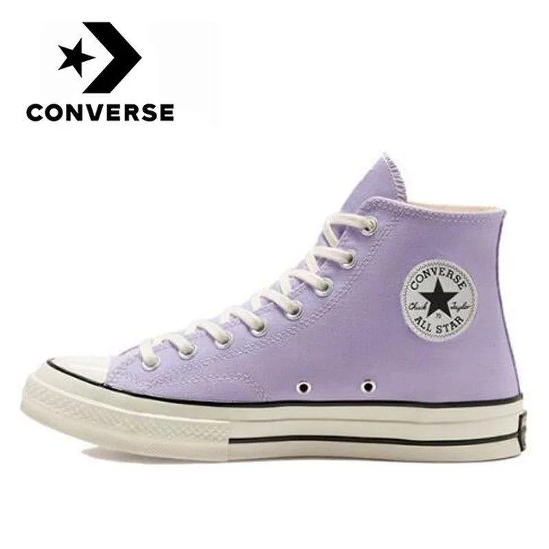 Original Converse Chuck Taylor All Star men and women unisex Skateboarding Daily Leisure High purple flat canvas Shoes