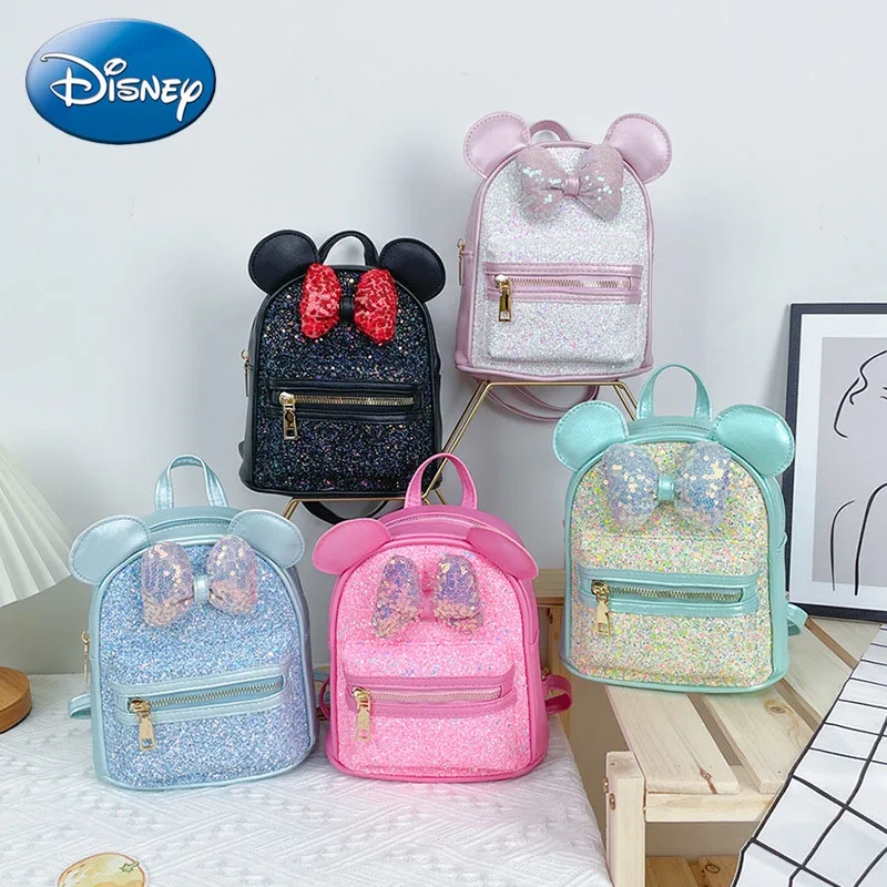 

Disney 2023 New Cartoon Minnie Children's Backpack Fashion Trend Girls Kawaii Backpack Large Capacity Student Casual School Bag
