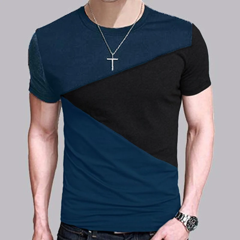 

B8534 Crew Neck T-shirt Men Short Sleeve Shirt Casual tshirt Tee Tops Short Shirt Size M-5XL TX116-R